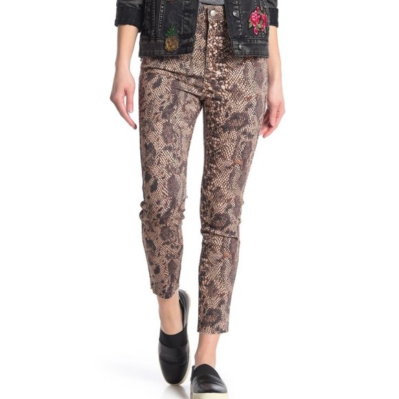 NWT Free People High Waist Denim Leggings Snakeskin size 26 - Picture 1 of 11